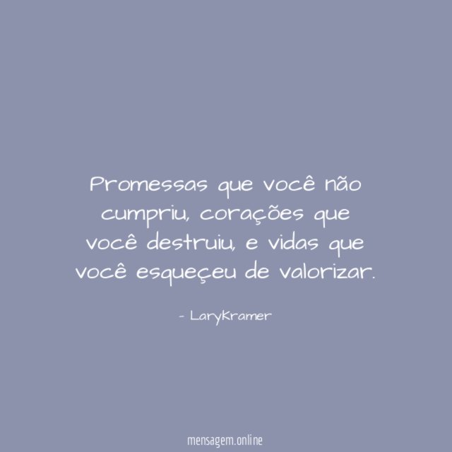 Promessas que você não cumpriu