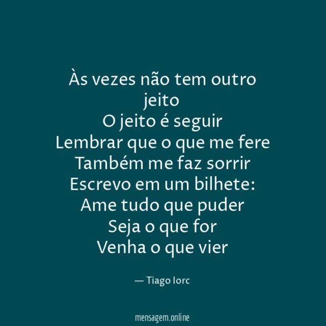 Às vezes não tem outro jeito O jeito é