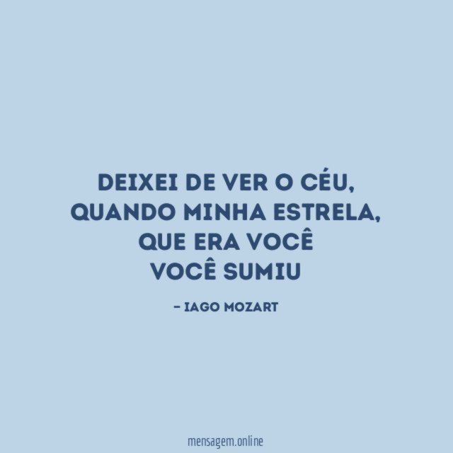 deixei de ver o céu