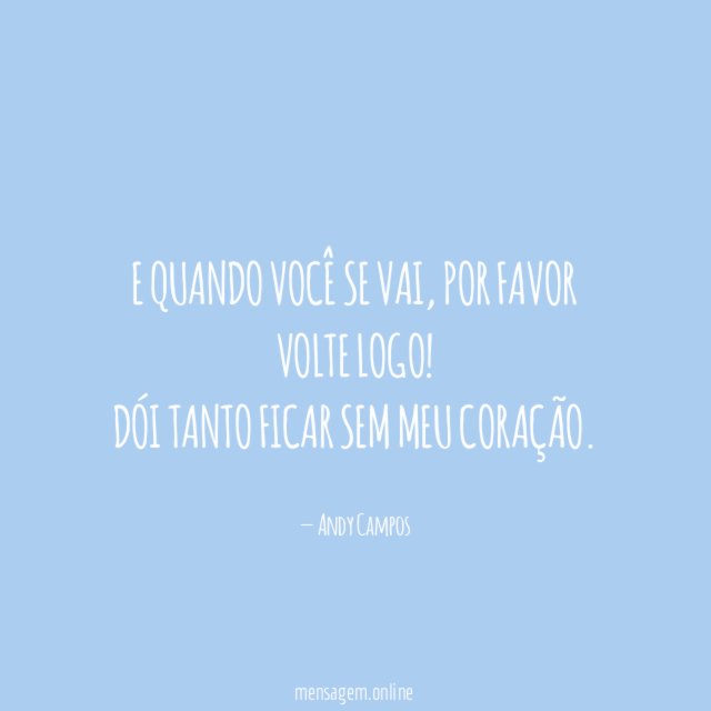 E Quando Você Se Vai