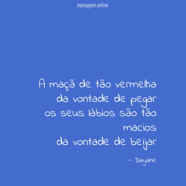 A maçã de tão vermelha da vontade de pegar os