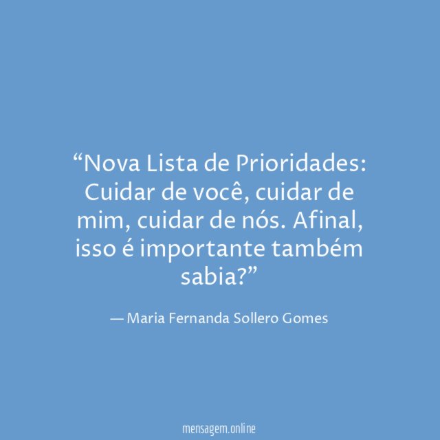 Nova Lista de Prioridades