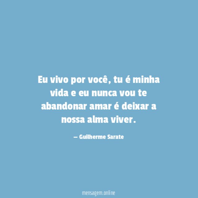 Eu vivo por você
