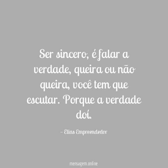 Ser sincero