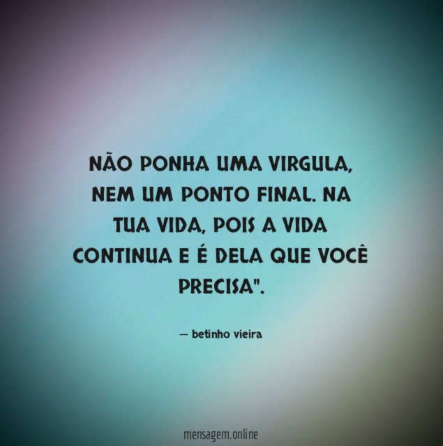 NÃO PONHA UMA VIRGULA