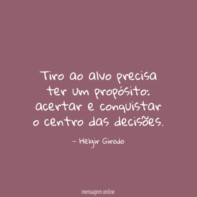 Tiro ao alvo precisa ter um propósito
