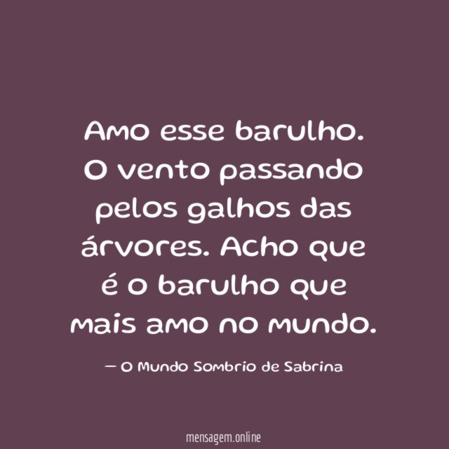 Amo esse barulho