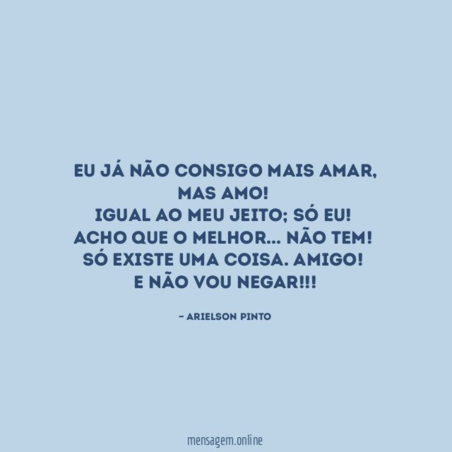 Eu já não consigo mais amar