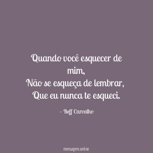 Quando você esquecer de mim