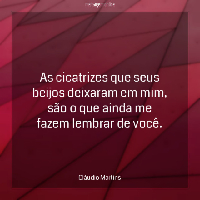As cicatrizes que seus beijos deixaram em mim