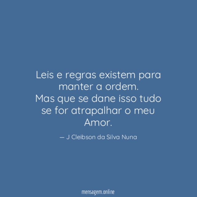 Leis e regras existem para manter a ordem