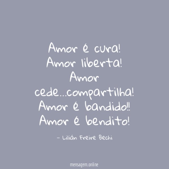 Amor é cura