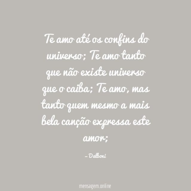 Te amo até os confins do universo