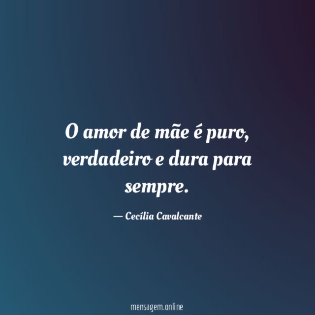 O amor de mãe é puro