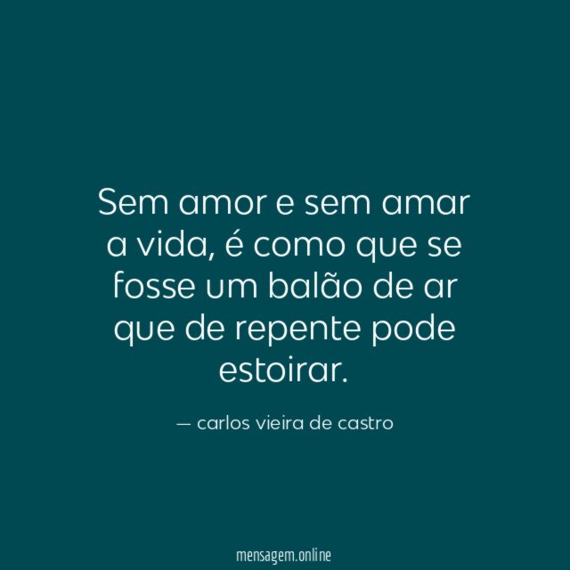 Sem amor e sem amar a vida