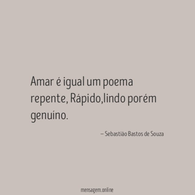 Amar é igual um poema repente