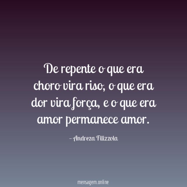 De repente o que era choro vira riso