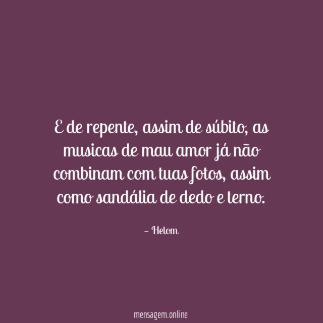 E de repente