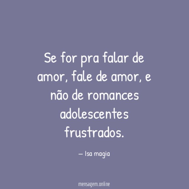 Se for pra falar de amor