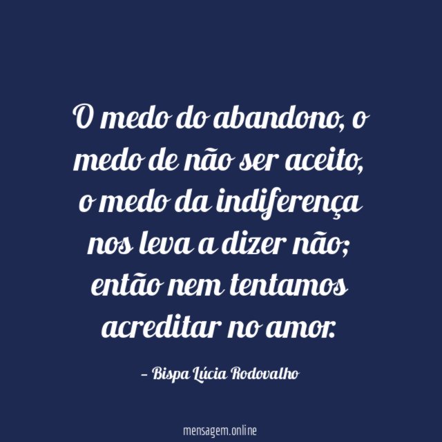 O medo do abandono