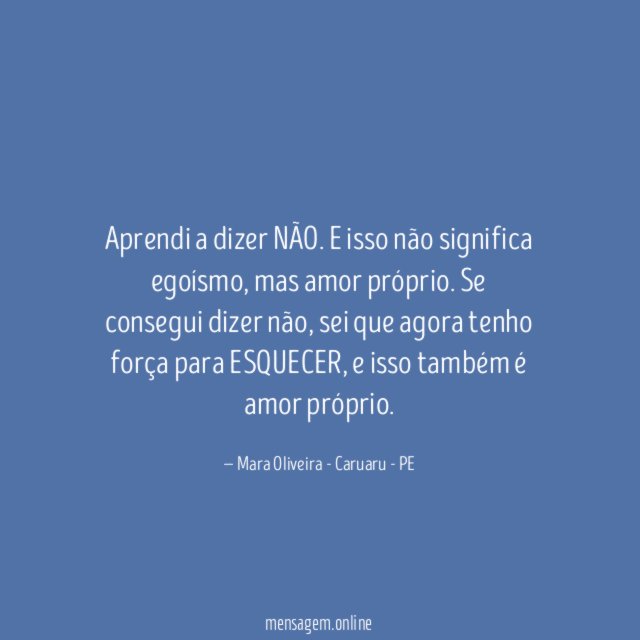 Aprendi a dizer NÃO