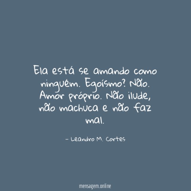Ela está se amando como ninguém