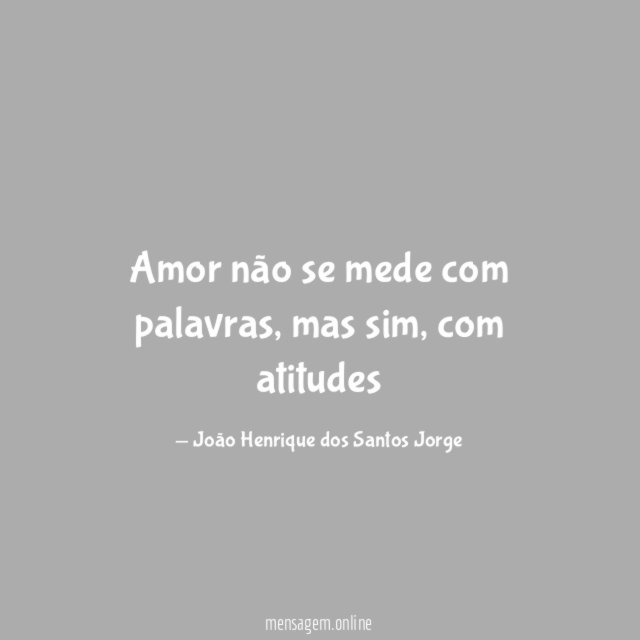 Amor não se mede com palavras