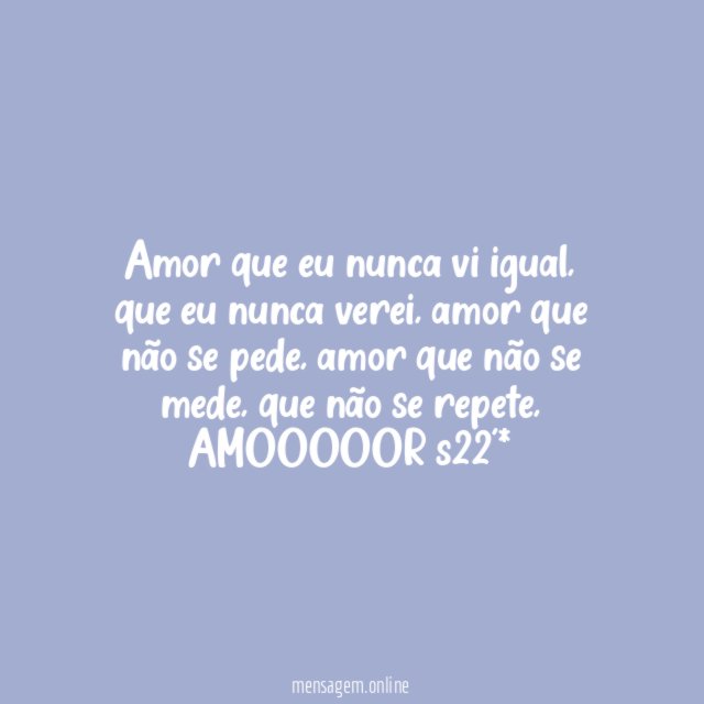 Amor que eu nunca vi igual