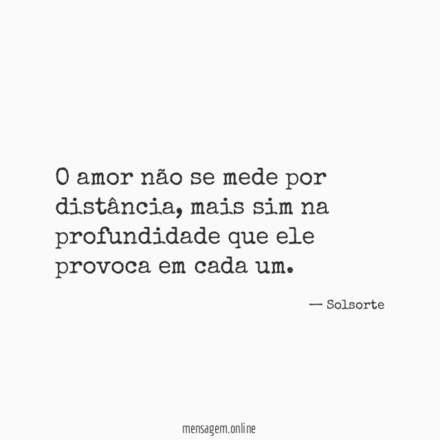O amor não se mede por distância