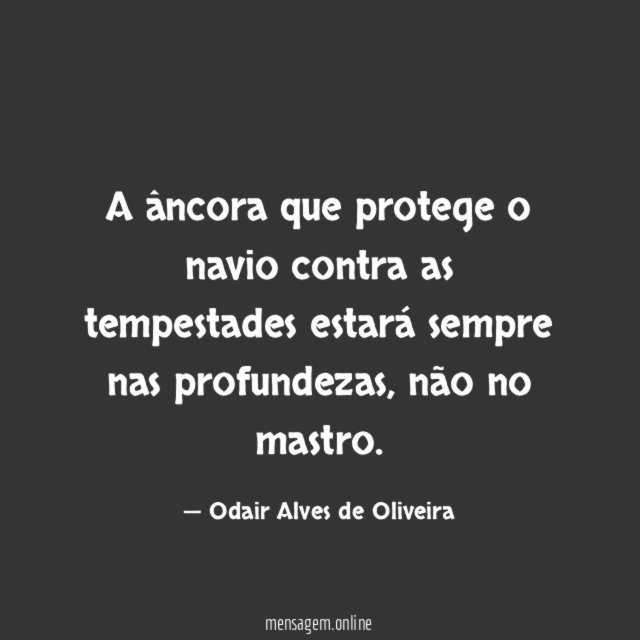 A âncora que protege o navio contra as