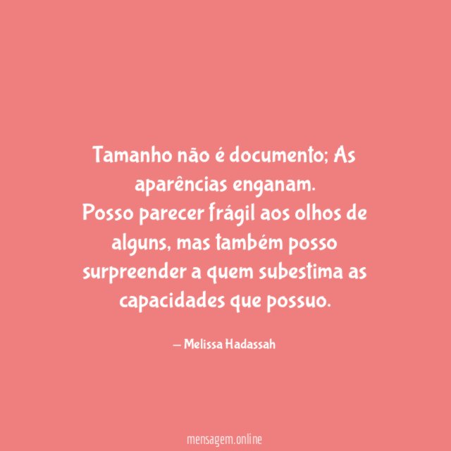Tamanho não é documento