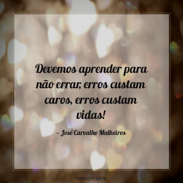 Devemos aprender para não errar