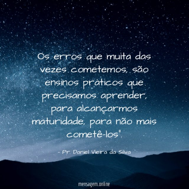 Os erros que muita das vezes cometemos