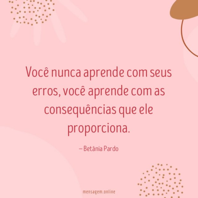 Você nunca aprende com seus erros