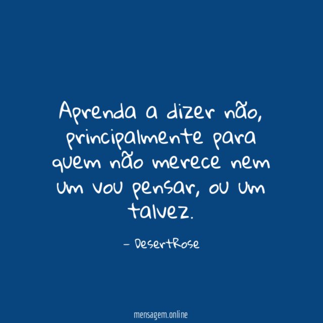 Aprenda a dizer não