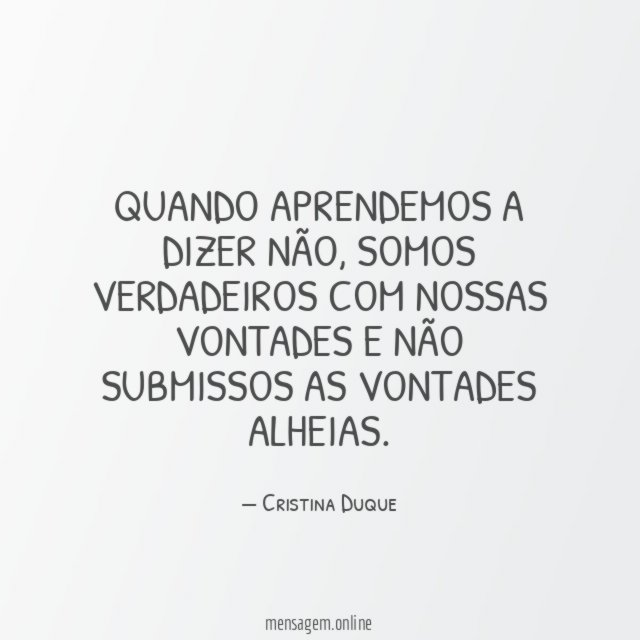 QUANDO APRENDEMOS A DIZER NÃO