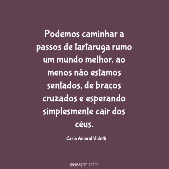 Podemos caminhar a passos de tartaruga rumo um mundo melhor