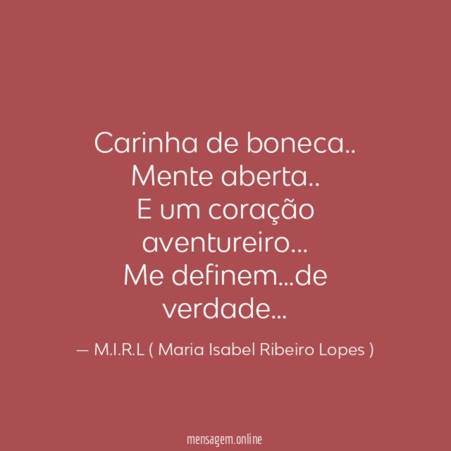 Carinha de boneca
