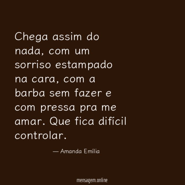 Chega assim do nada