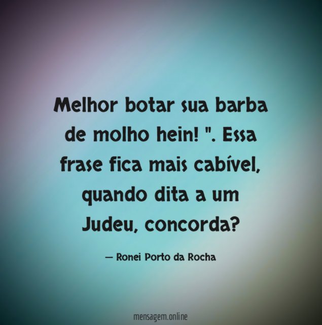Melhor botar sua barba de molho hein