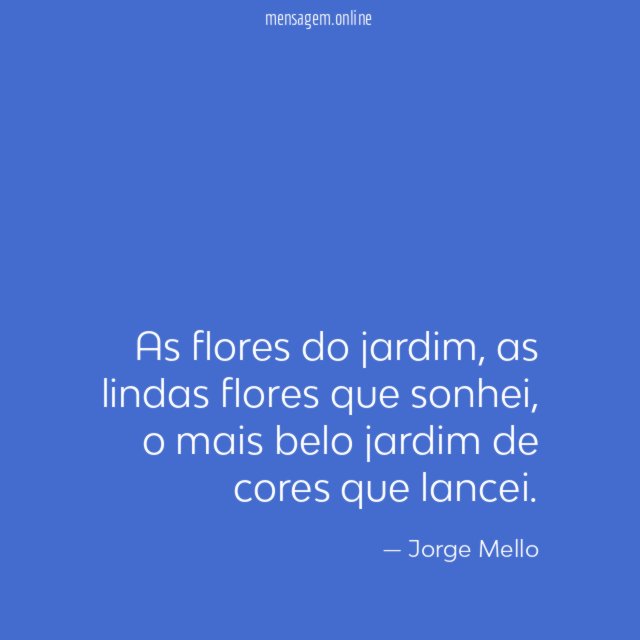 As flores do jardim