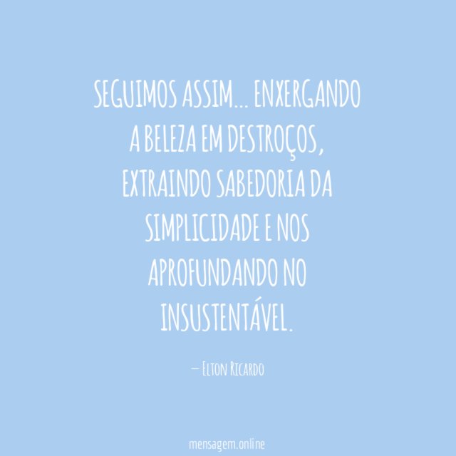 Seguimos assim