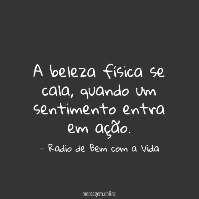 A beleza física se cala