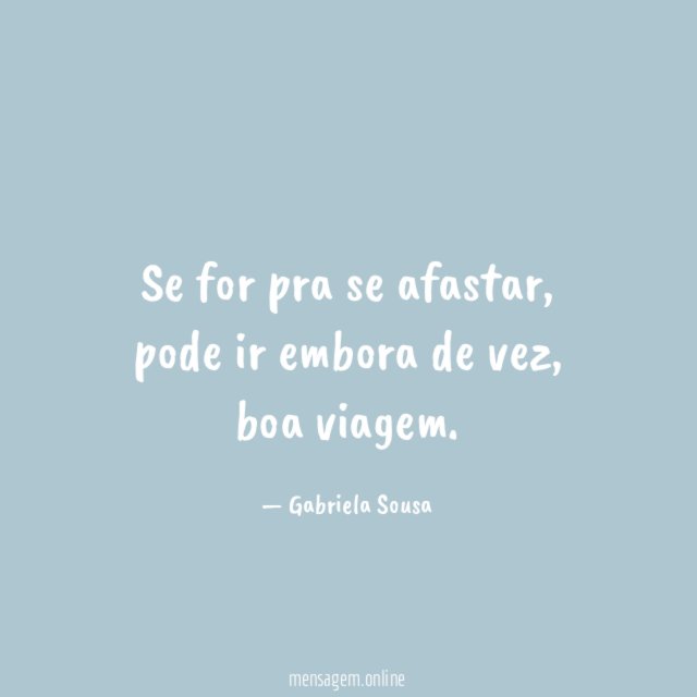 Se for pra se afastar