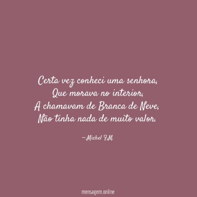 Certa vez conheci uma senhora