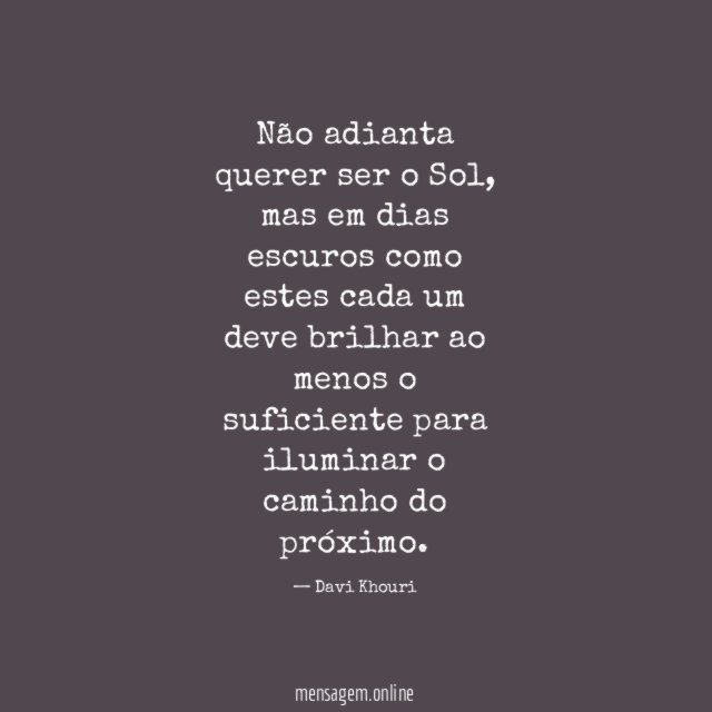 Não adianta querer ser o Sol