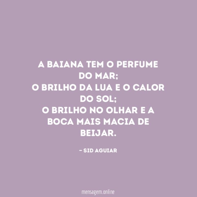 A baiana tem o perfume do mar