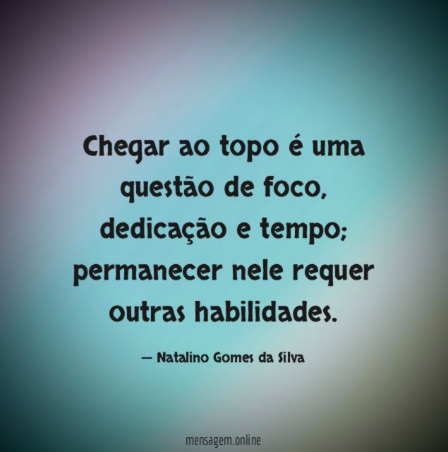 Chegar ao topo é uma questão de foco
