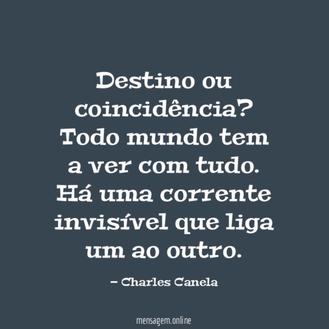 Destino ou coincidência?
