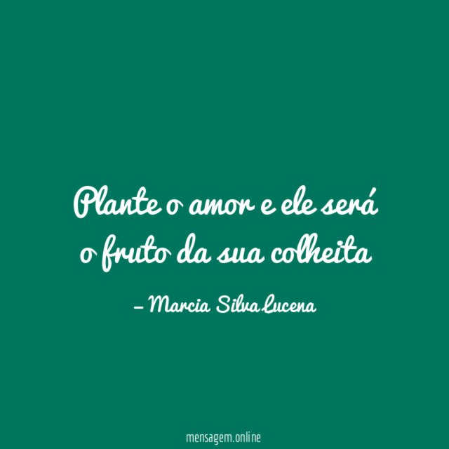 Plante o amor e ele será o fruto da sua colheita